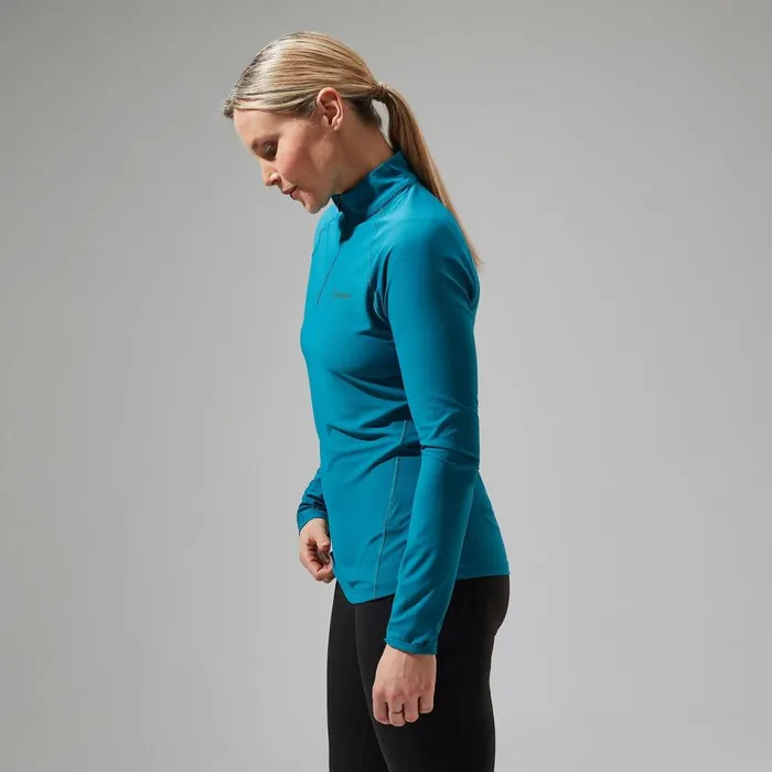 Technical Baselayers Women Berghaus 247 Half Zip Long Sleeve Tech Tee 8211 Turquoise