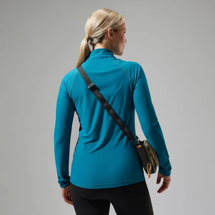 Technical Baselayers Women Berghaus 247 Half Zip Long Sleeve Tech Tee 8211 Turquoise