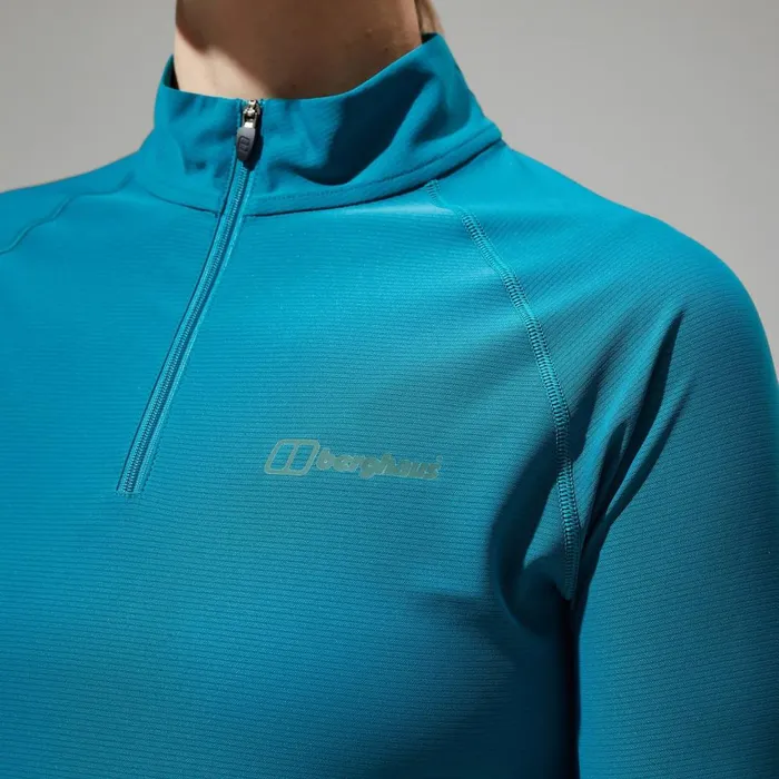 Technical Baselayers Women Berghaus 247 Half Zip Long Sleeve Tech Tee 8211 Turquoise