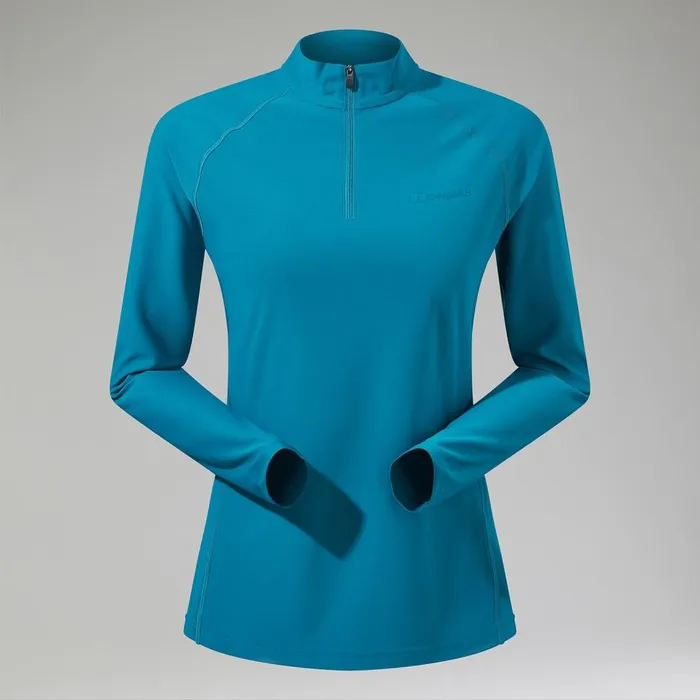 Technical Baselayers Women Berghaus 247 Half Zip Long Sleeve Tech Tee 8211 Turquoise