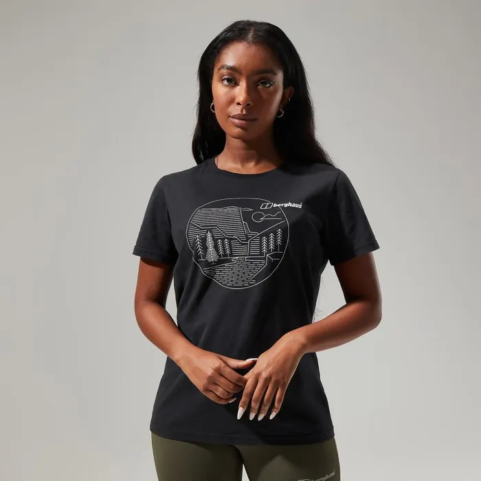 Technical Baselayers Women Berghaus Linear Landscape Super Stretch Tee Black Technical Baselayers Women Berghaus Linear Landscape Super Stretch Tee Black