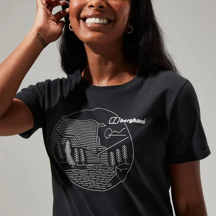 Technical Baselayers Women Berghaus Linear Landscape Super Stretch Tee Black Technical Baselayers Women Berghaus Linear Landscape Super Stretch Tee Black
