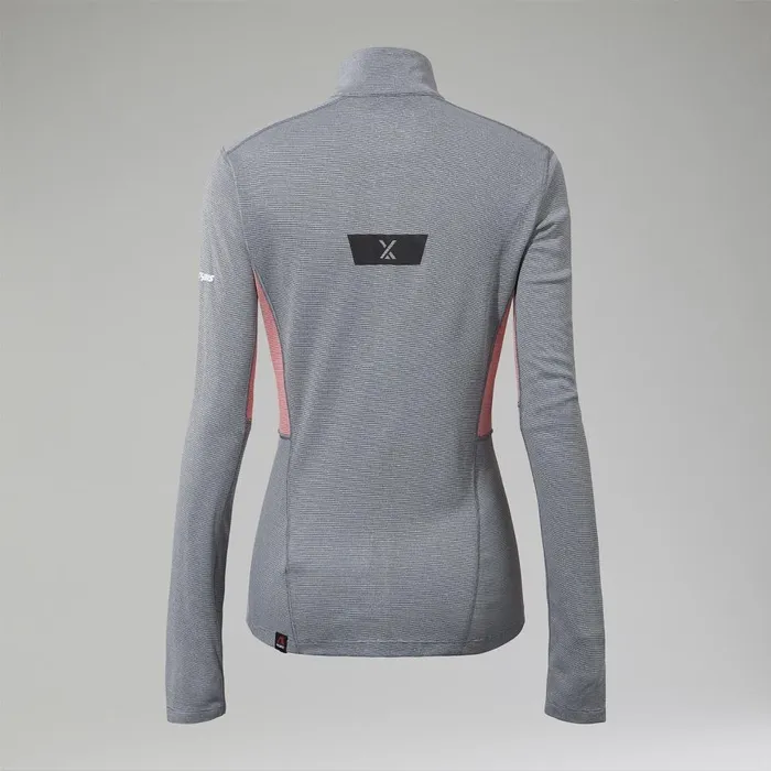 Technical Baselayers Women Berghaus MTN Guide Long Sleeve Half Zip 8211 GreyRed