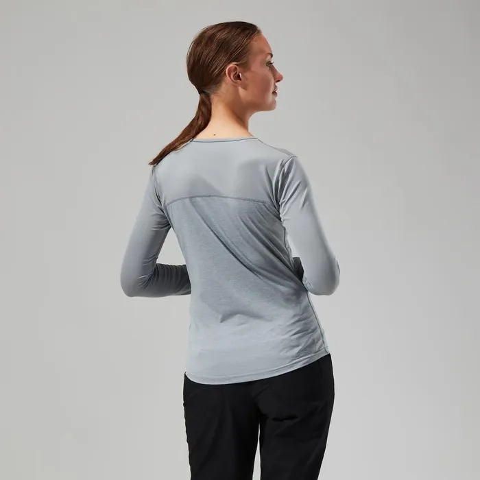 Technical Baselayers Women Berghaus Voyager Tech Tee Long Sleeve Crew 8211 GreyLight Grey