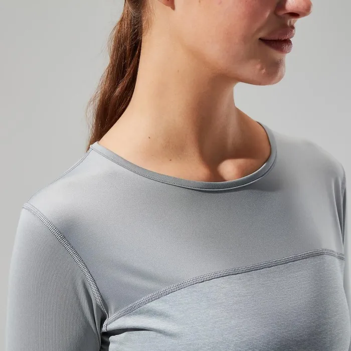 Technical Baselayers Women Berghaus Voyager Tech Tee Long Sleeve Crew 8211 GreyLight Grey