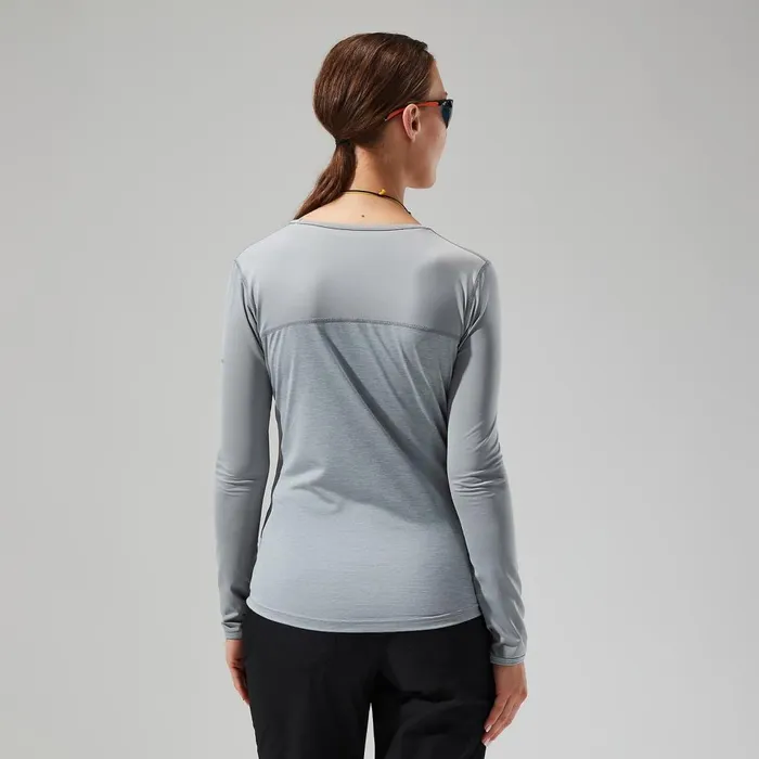 Technical Baselayers Women Berghaus Voyager Tech Tee Long Sleeve Crew 8211 GreyLight Grey