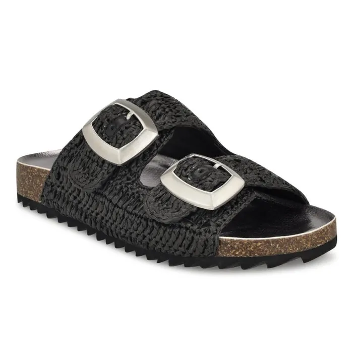 Tenly Casual Footbed Sandals Black Women Nine West Sandals