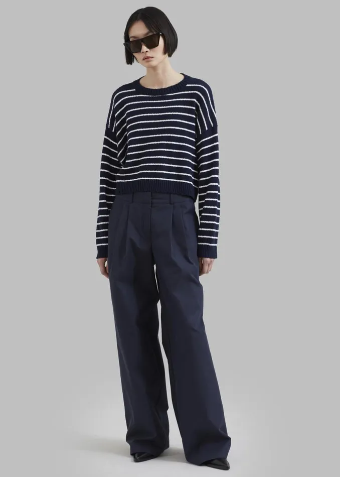 The Frankie Shop Anderson Pants 8211 Dark Navy Shop Bottoms