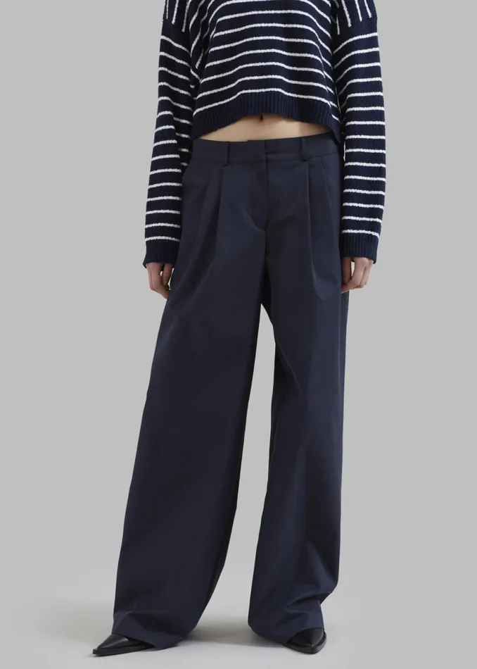 The Frankie Shop Anderson Pants 8211 Dark Navy Shop Bottoms