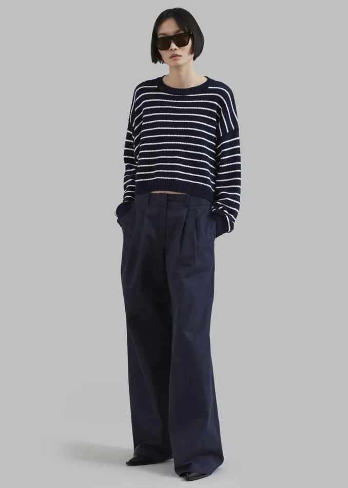 The Frankie Shop Anderson Pants 8211 Dark Navy Shop Bottoms