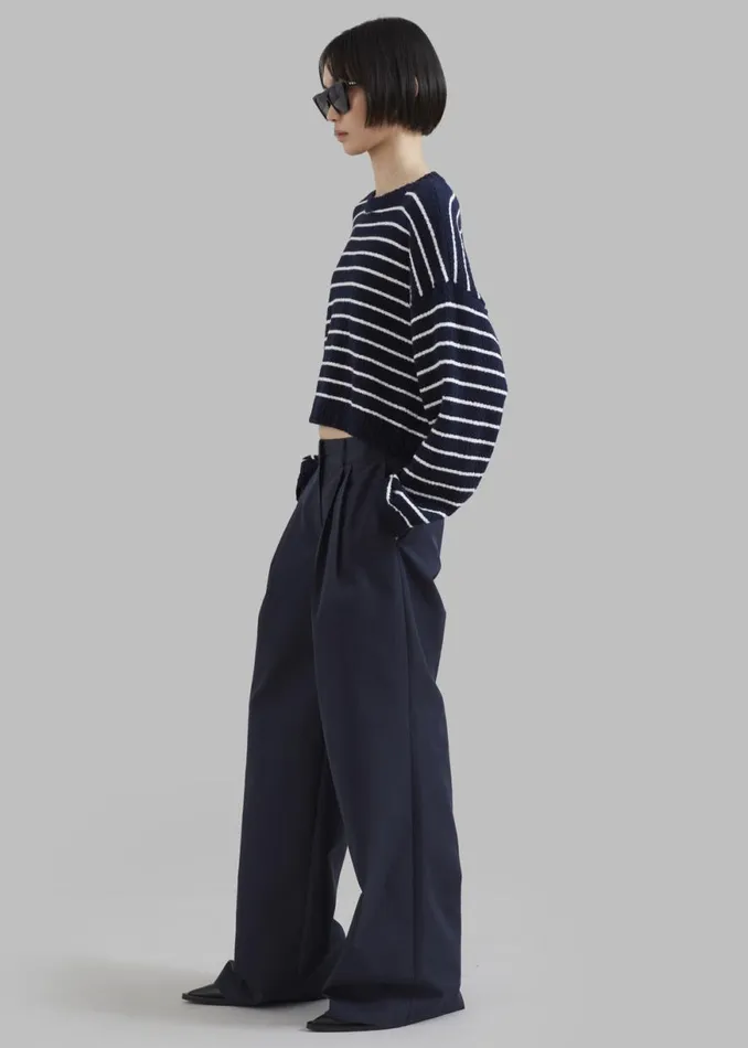 The Frankie Shop Anderson Pants 8211 Dark Navy Shop Bottoms