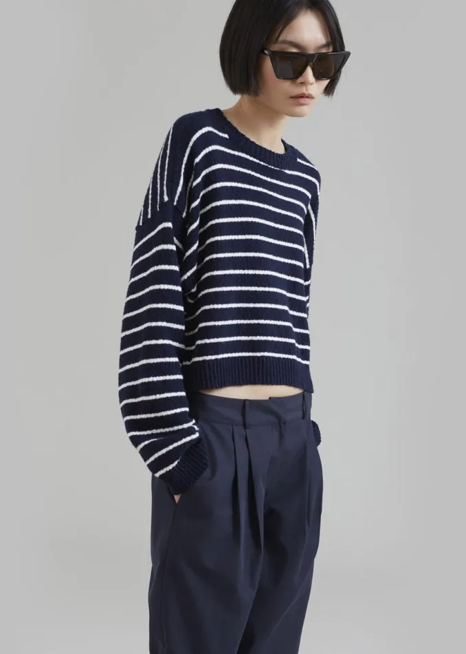 The Frankie Shop Anderson Pants 8211 Dark Navy Shop Bottoms