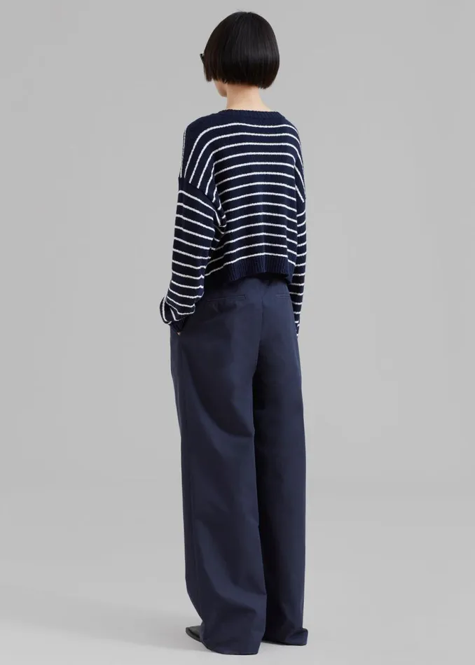 The Frankie Shop Anderson Pants 8211 Dark Navy Shop Bottoms