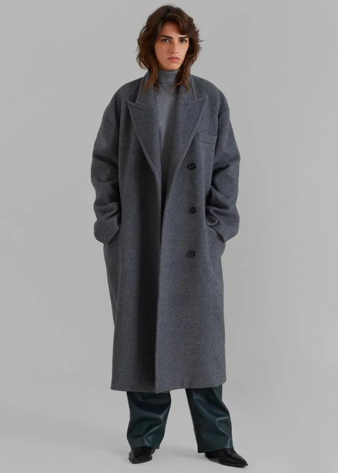 The Frankie Shop Anya Oversized Coat 8211 Charcoal Shop Outerwear