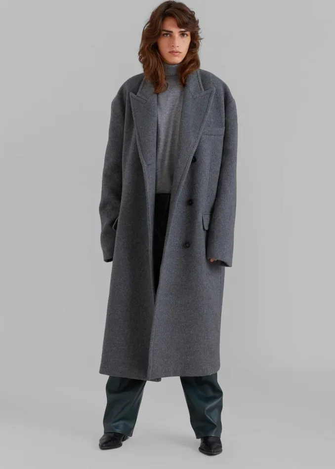 The Frankie Shop Anya Oversized Coat 8211 Charcoal Shop Outerwear