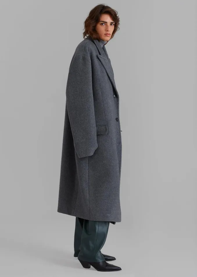 The Frankie Shop Anya Oversized Coat 8211 Charcoal Shop Outerwear