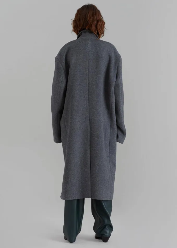 The Frankie Shop Anya Oversized Coat 8211 Charcoal Shop Outerwear