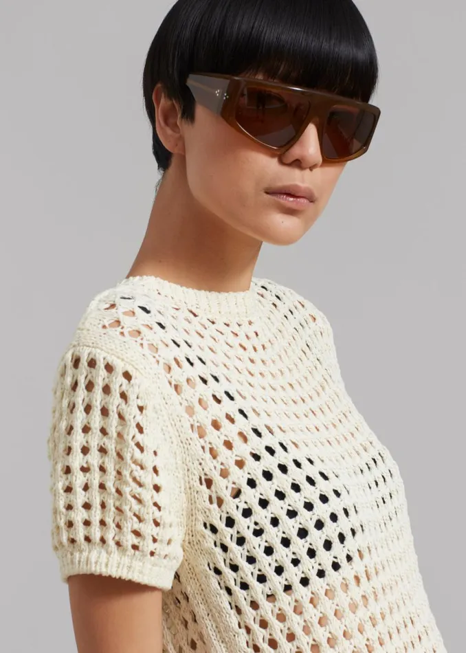 The Frankie Shop Ari Knit Mini Dress 8211 Cream Shop Dresses