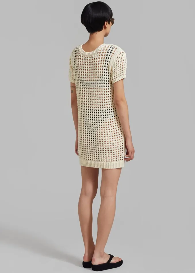 The Frankie Shop Ari Knit Mini Dress 8211 Cream Shop Dresses