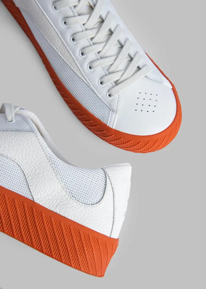 The Frankie Shop BY FAR Rodina Sneakers 8211 Tangerine On White Shop Shoes