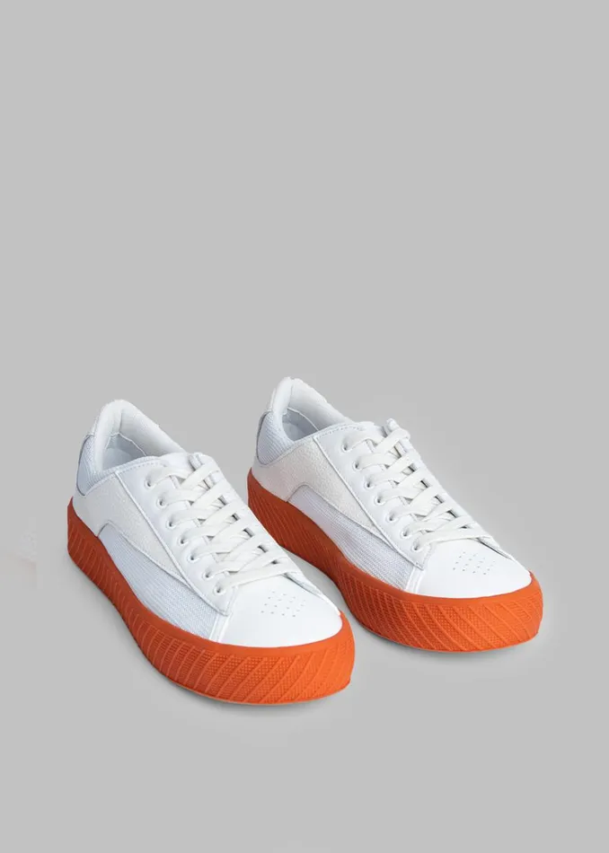 The Frankie Shop BY FAR Rodina Sneakers 8211 Tangerine On White Shop Shoes