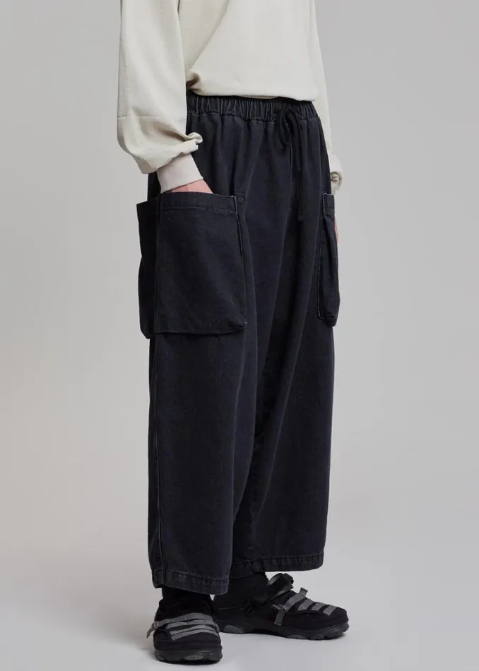 The Frankie Shop Cliff Denim Balloon Pants 8211 Black Shop Clothing
