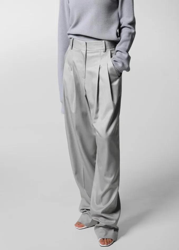 The Frankie Shop Cooper Pintuck Trousers 8211 Grey Shop Bottoms