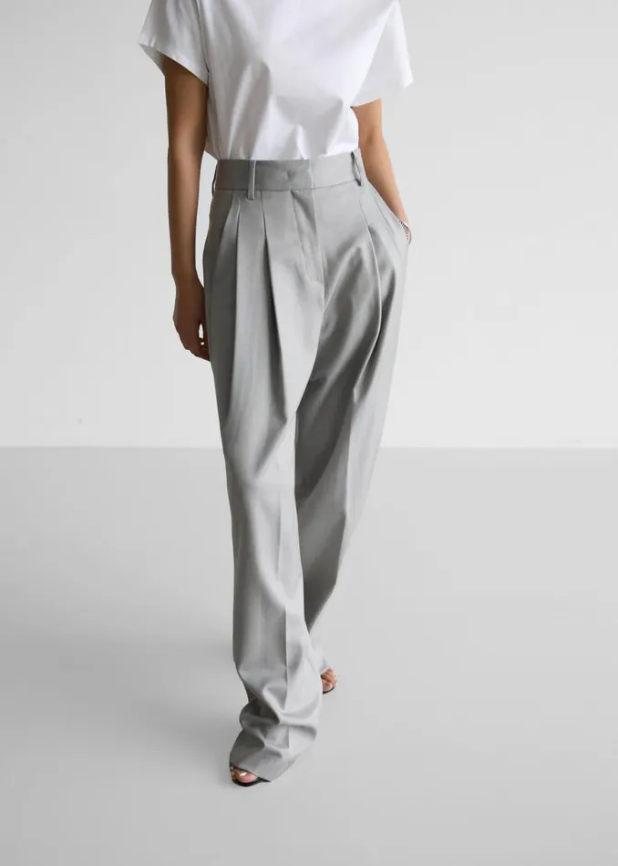 The Frankie Shop Cooper Pintuck Trousers 8211 Grey Shop Bottoms