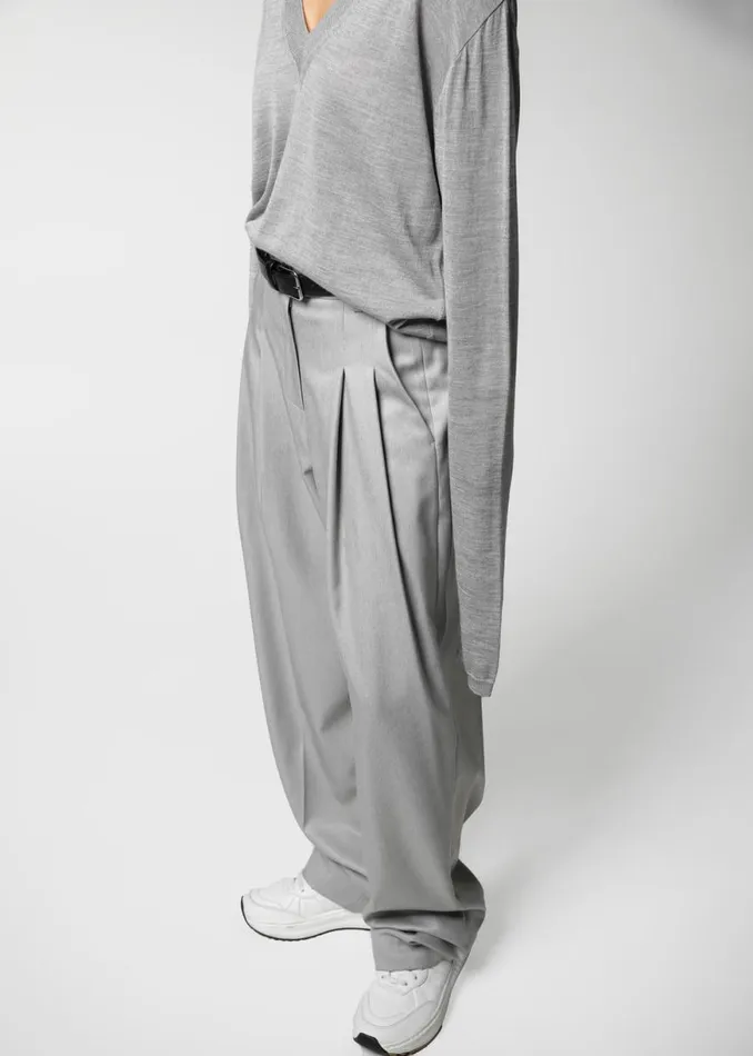The Frankie Shop Cooper Pintuck Trousers 8211 Grey Shop Bottoms