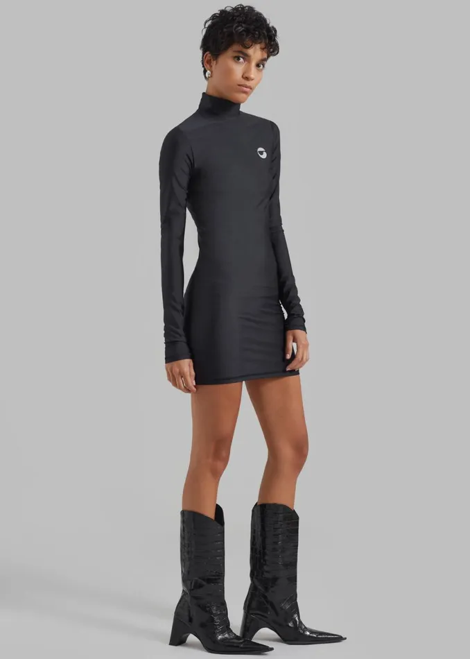 The Frankie Shop Coperni High Neck Fitted Mini Dress 8211 Black Shop Clothing