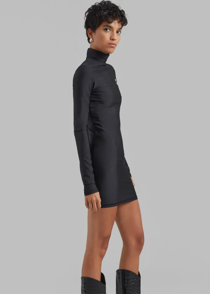 The Frankie Shop Coperni High Neck Fitted Mini Dress 8211 Black Shop Clothing