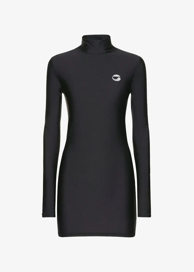 The Frankie Shop Coperni High Neck Fitted Mini Dress 8211 Black Shop Clothing