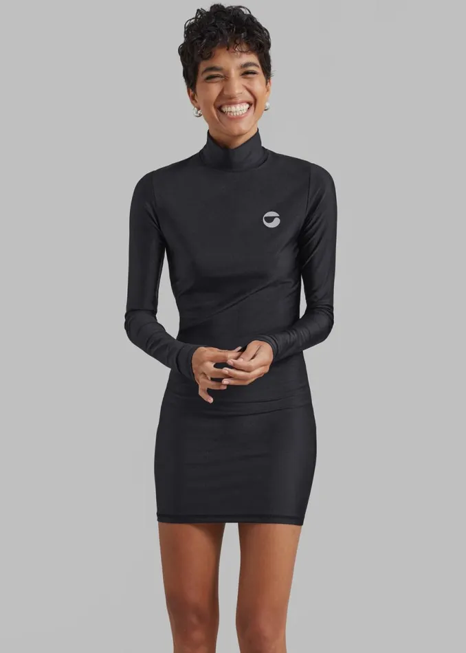 The Frankie Shop Coperni High Neck Fitted Mini Dress 8211 Black Shop Clothing