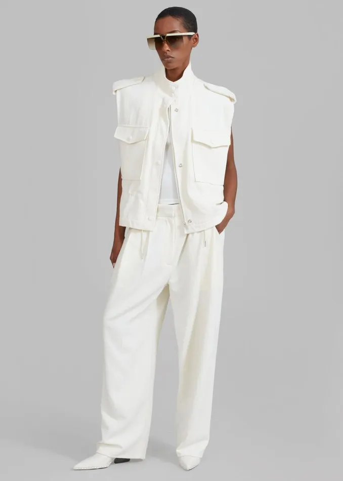 The Frankie Shop Dakota Pleated Pants 8211 Ivory Shop Bottoms