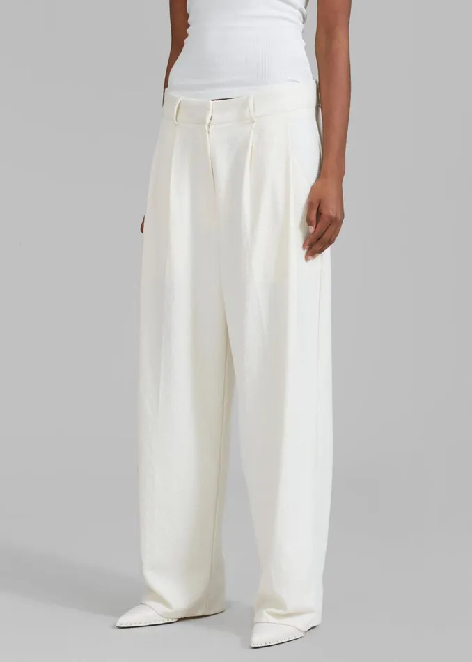 The Frankie Shop Dakota Pleated Pants 8211 Ivory Shop Bottoms