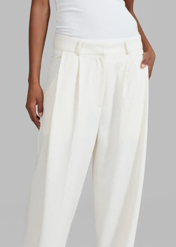 The Frankie Shop Dakota Pleated Pants 8211 Ivory Shop Bottoms