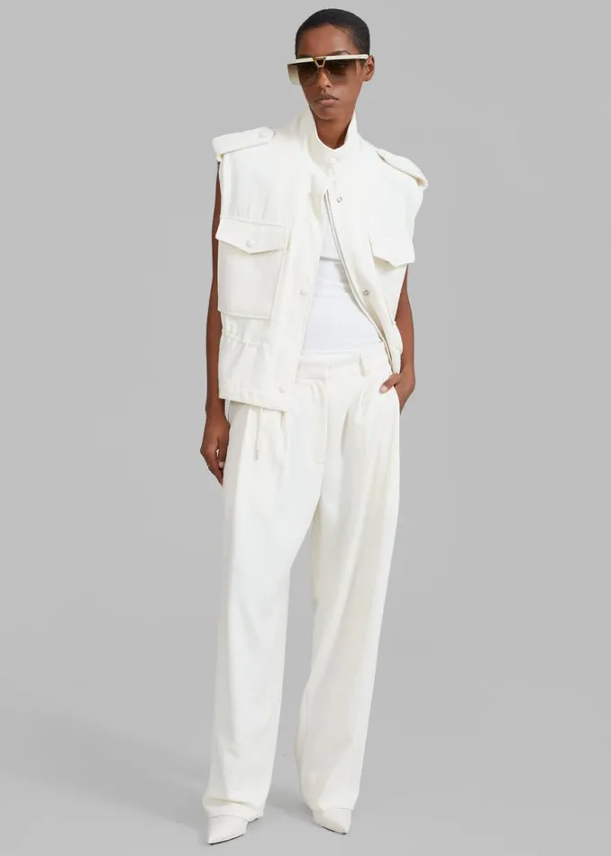 The Frankie Shop Dakota Pleated Pants 8211 Ivory Shop Bottoms