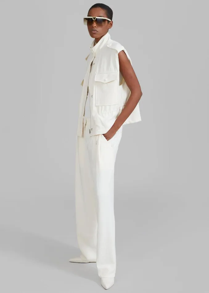 The Frankie Shop Dakota Pleated Pants 8211 Ivory Shop Bottoms