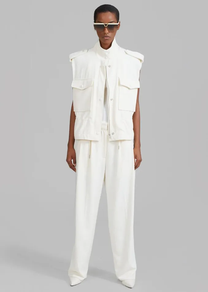 The Frankie Shop Dakota Pleated Pants 8211 Ivory Shop Bottoms
