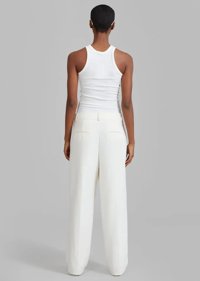 The Frankie Shop Dakota Pleated Pants 8211 Ivory Shop Bottoms