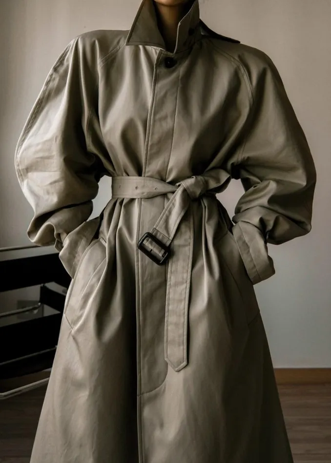 The Frankie Shop Decima Trench Coat 8211 Slate Green Shop Outerwear