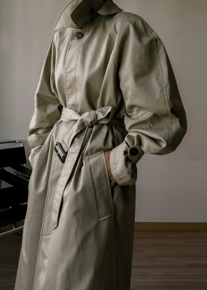 The Frankie Shop Decima Trench Coat 8211 Slate Green Shop Outerwear