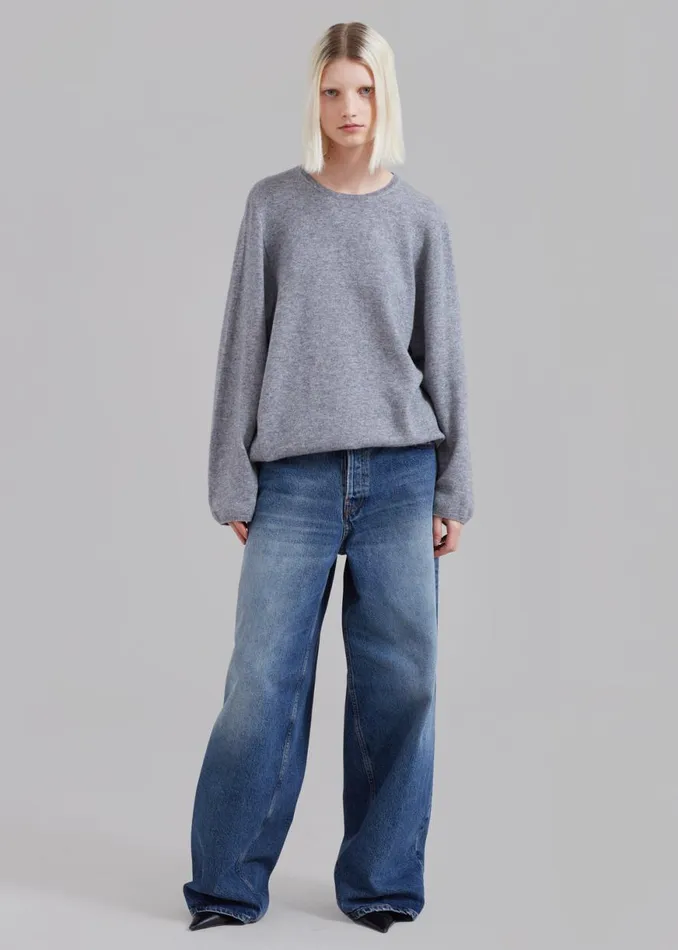 The Frankie Shop Haikure Bethany Pants 8211 Mid Blue Shop Denim