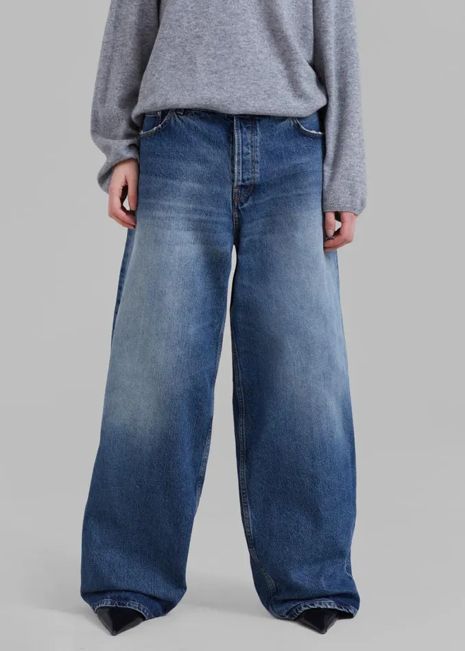 The Frankie Shop Haikure Bethany Pants 8211 Mid Blue Shop Denim