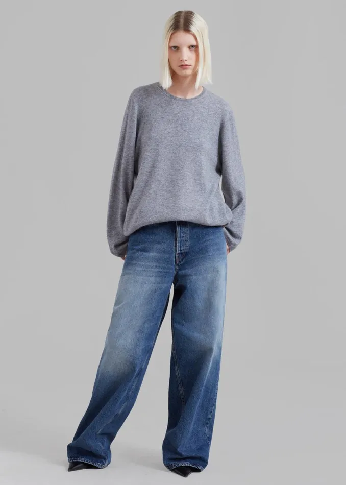 The Frankie Shop Haikure Bethany Pants 8211 Mid Blue Shop Denim