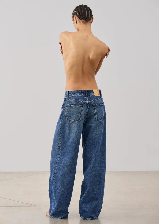The Frankie Shop Haikure Bethany Pants 8211 Mid Blue Shop Denim