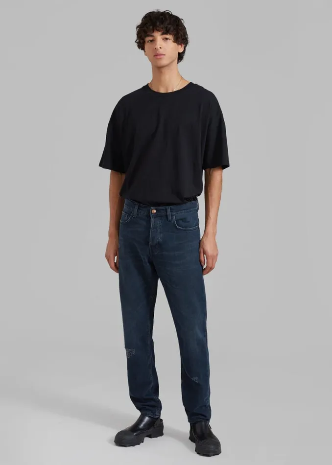 The Frankie Shop Haikure Tokyo Slim Pants 8211 Mended Blue Black Shop Clothing