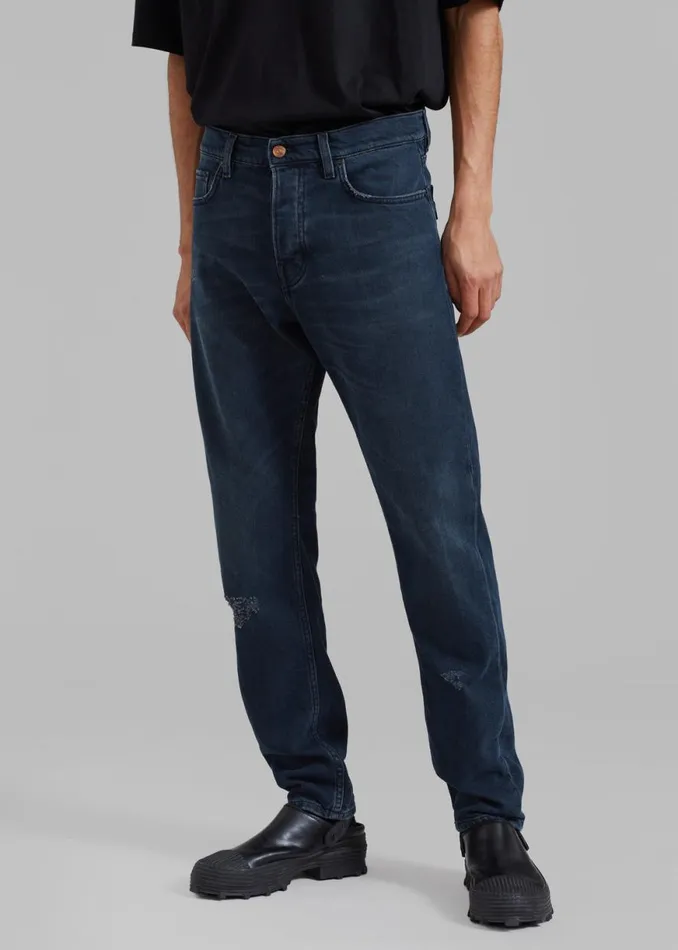 The Frankie Shop Haikure Tokyo Slim Pants 8211 Mended Blue Black Shop Clothing