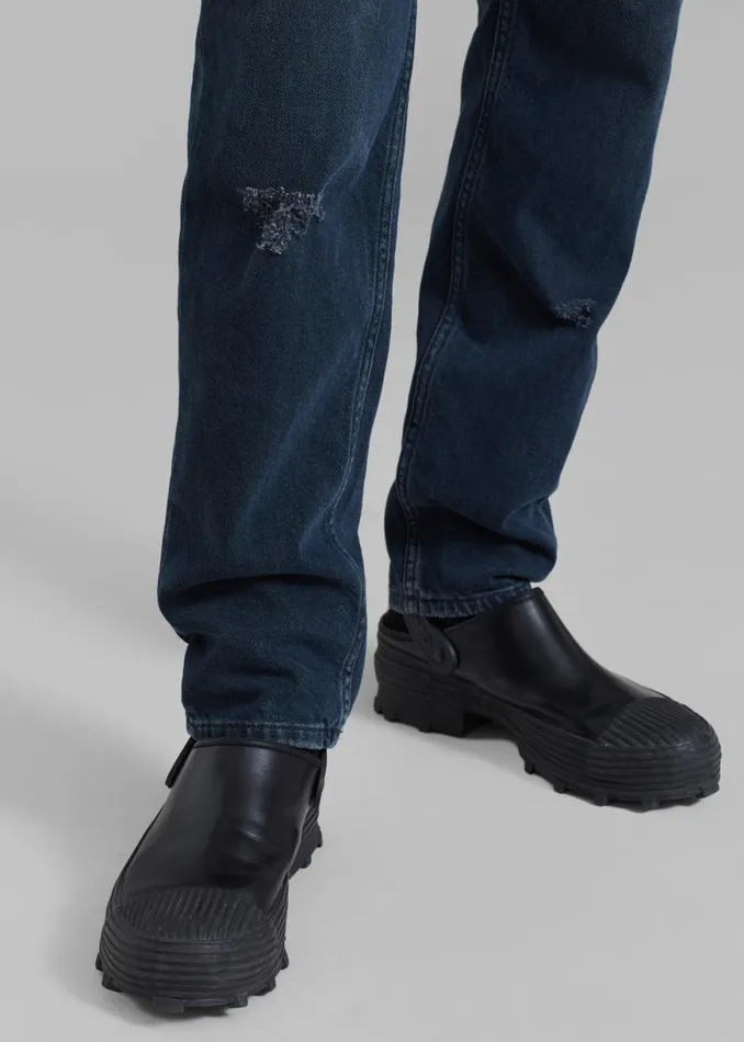 The Frankie Shop Haikure Tokyo Slim Pants 8211 Mended Blue Black Shop Clothing