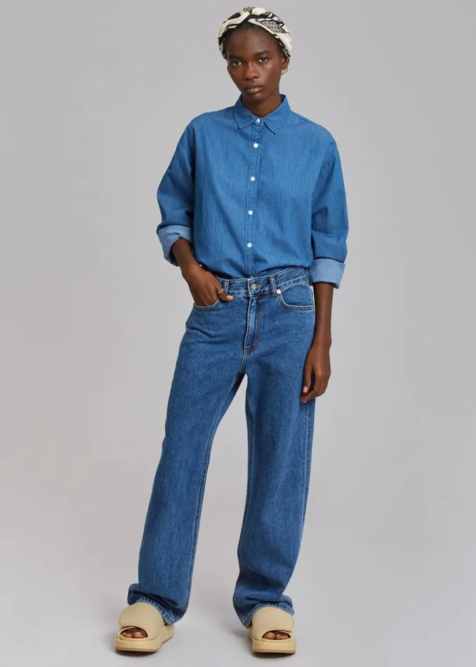 The Frankie Shop Hari Straight Jeans 8211 Dark Indigo Shop Denim